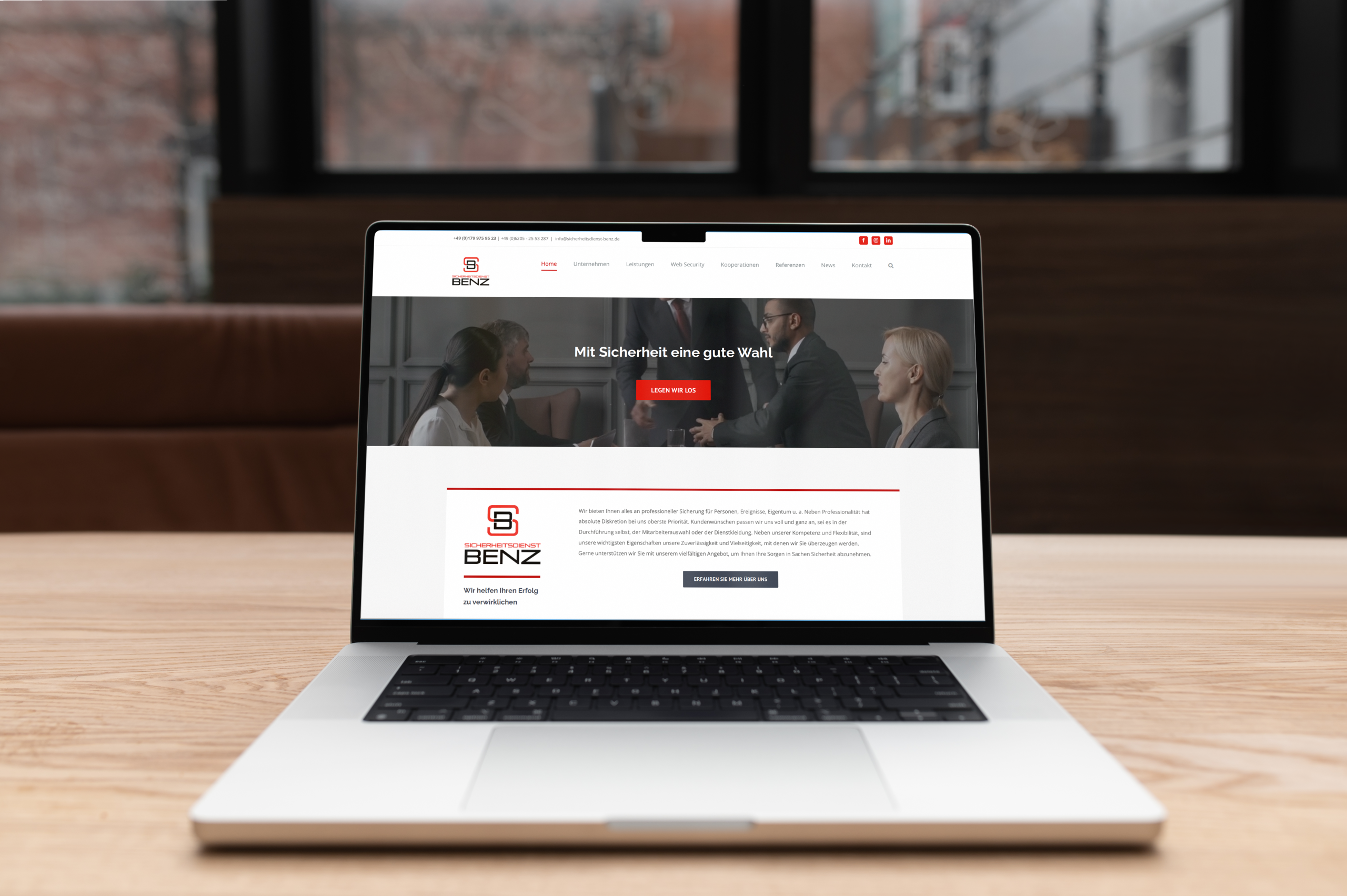 Sicherheitsdienst Benz – Website Screenshot