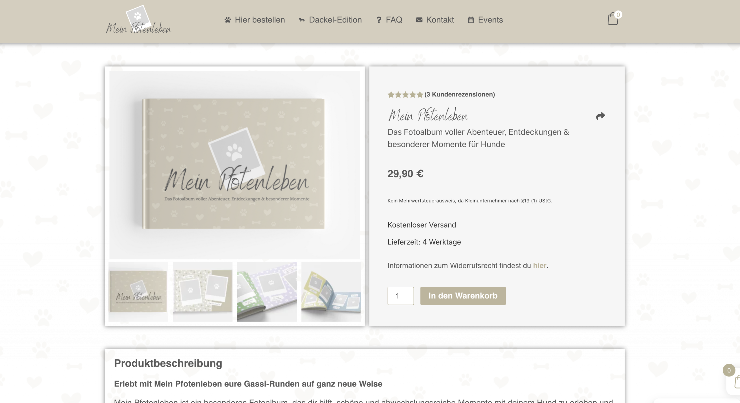 Mein Pfotenleben – Website & Onlineshop