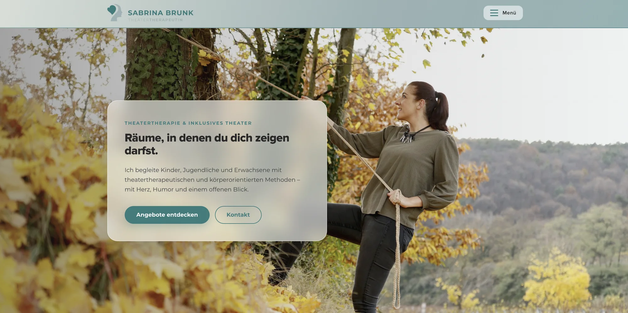 Startseite der Website von Sabrina Brunk, Theatertherapeutin in Neustadt an der Weinstraße